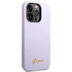 Guess GUHCP14XSLSMU iPhone 14 Pro Max 6,7" purple hard case Silicone Vintage Gold Logo - imagine 4