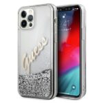 Guess GUHCP12LGLVSSI iPhone 12 Pro Max 6,7" silver hardcase Glitter Vintage Script