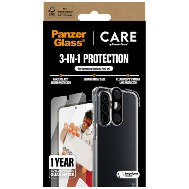 Protective set CARE by PanzerGlass Flagship 3in1 Case+Glass+Lens for Samsung Galaxy A56 5G - imagine 4