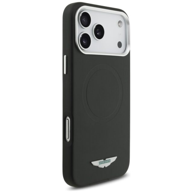 Case Aston Martin HC FW Logo MagSafe for  iPhone 17 Pro Max black - imagine 4