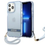 Guess GUHCP13XHTSGSB  iPhone 13 Pro Max 6,7" blue hardcase Translucent Stap