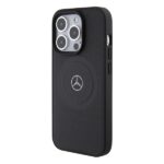 Mercedes MEHMP15X23RMMK iPhone 15 Pro Max 6.7" Black Hardcase Crossed Lines Pattern Leather MagSafe - imagine 2