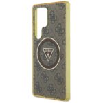 Case Guess 4G Glitter Triangle Buttons MagSafe for Samsung Galaxy S25 Ultra brown - imagine 6