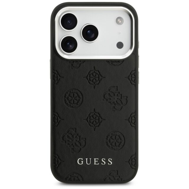 Guess Peony Hot Stamp Script MagSafe Case for iPhone 17 Pro Black - imagine 3