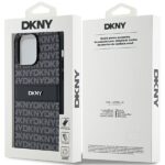 DKNY DKHCP14XPRTHSLK iPhone 14 Pro Max 6.7" black hardcase Leather Mono Stripe & Metal Logo - imagine 8