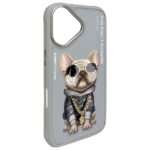 Nimmy case iPhone 16 6.1" gray Glasses Cool Dog - imagine 4