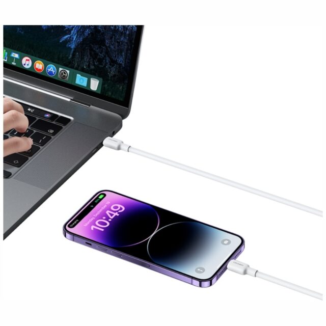 Cable USAMS US-SJ610 U84 PD 20W USB-C to Lightning 1m white - imagine 5