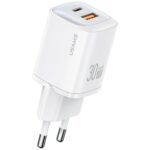 USAMS CC254 30W GaNUSB-C/USB-A Fast Charging HC Series White CC254TC02