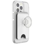 Uchwyt i podstawka do telefonu            z portfelem Popsockets PopWallet+ PopGrip PW+ MS G2 MagSafe biało-przezroczysty 806926 - imagine 4