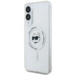 Case Karl Lagerfeld Button Choupette Head Printed Logo MagSafe for Samsung Galaxy S25 Edge white - imagine 2