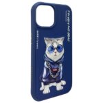 Nimmy case iPhone 15 6.1" blue Glasses Cool Cat - imagine 7
