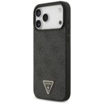 Guess Leather 4G Triangle Strass MagSafe Case for iPhone 17 Pro Max black - imagine 2