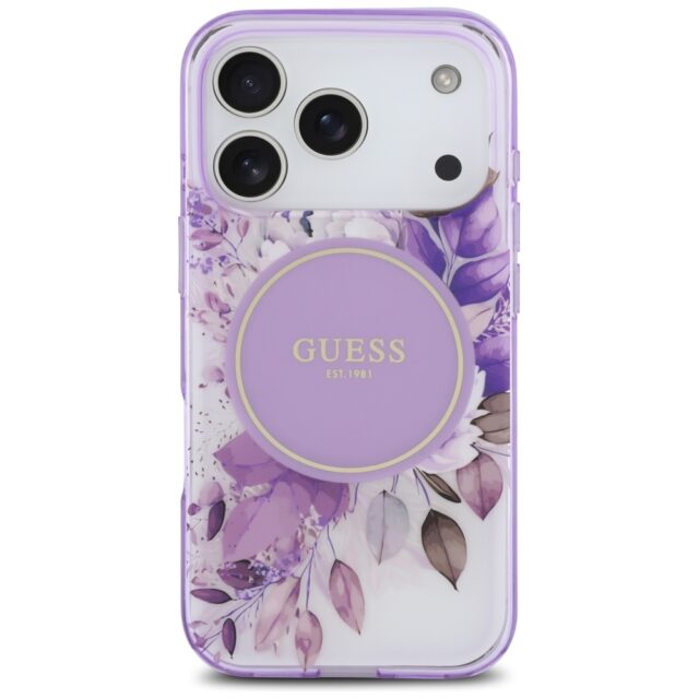 Etui Guess IML Flower & Tonal Circle      MagSafe do iPhone 17 Pro fioletowy - imagine 3