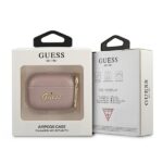 Guess GUAPSASMP AirPods Pro cover pink Saffiano Script Metal Collection - imagine 3
