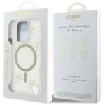 Case Guess Resin Flowers Glitter MagSafe for iPhone 16 Pro beige - imagine 8