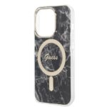 Guess Set GUBPP14LHMEACSK Case+Charger iPhone 14 Pro 6,1" black hard case Marble MagSafe - imagine 6