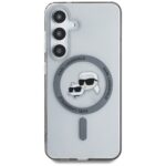 Case Karl Lagerfeld Button Karl & Choupette Heads Printed Logo MagSafe for Samsung Galaxy S25 black - imagine 3