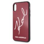 Karl Lagerfeld KLHCPXDLKSRE iPhone X/Xs red hard case Signature Glitter - imagine 3