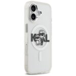 Karl Lagerfeld IML Glitter Karl & Choupette Sketch Logo MagSafe Case for iPhone 17 Clear - imagine 4