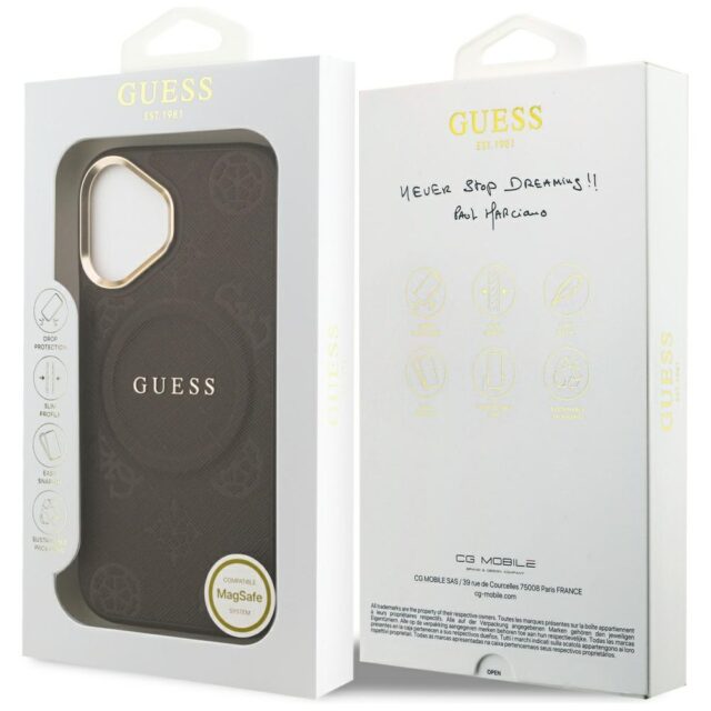 Case Guess Peony Hot Stamp MagSafe for iPhone 17 brown - imagine 8