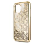 Guess GUHCN58PEOLGGO iPhone 11 Pro gold hard case 4G Peony Liquid Glitter - imagine 3
