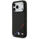 Case BMW M Carbon Tricolor Line MagSafe for iPhone 17 Pro black - imagine 2