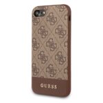 Guess GUHCI8G4GLBR iPhone 7/8/SE 2020/ SE 2022 brown hard case 4G Stripe Collection - imagine 2