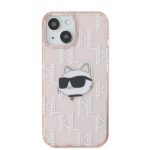 Karl Lagerfeld KLHCP13MHKLPCHP iPhone 13 6.1" pink hardcase IML Choupette Head & Monogram - imagine 3