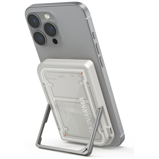 Powerbank Skinarma Nexus Mecha Magnetic  Kick-Stand 5000mAh 20W PD USB-C MagSafe grey - imagine 3