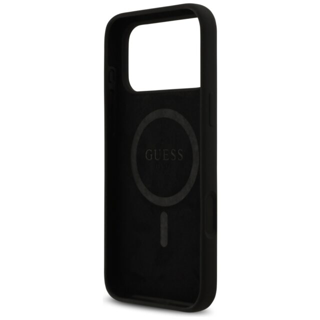 Guess Silicone Logo Strass 4G MagSafe Case for iPhone 17 Pro Max Black - imagine 7