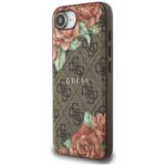 Case Guess 4G Flowers Print MagSafe for iPhone 16e brown - imagine 2