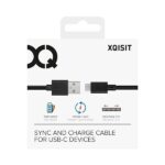 Xqisit cable Charge & Sync USB A -USB C3.0m black 31298 - imagine 2