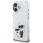 Case Karl Lagerfeld IML Aquarelle Karl   & Choupette & Logo for iPhone 16 white - imagine 2