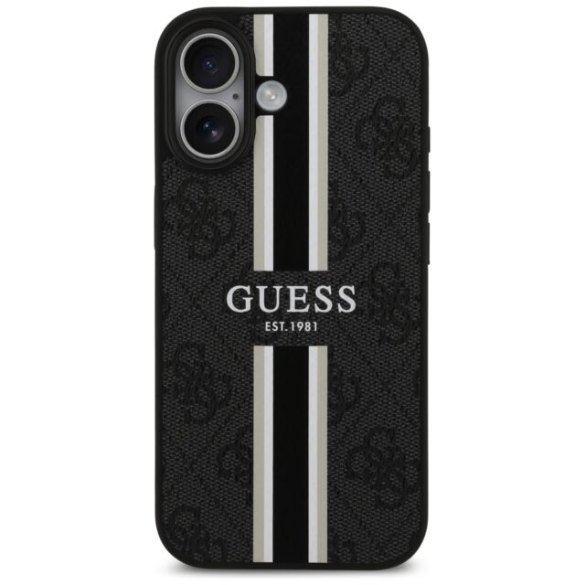 Case Guess 4G Printed Stripes MagSafe for iPhone 17 black - imagine 3