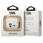 Karl Lagerfeld KLACA3SILKCW AirPods 3 cover white Silicone Karl & Choupette - imagine 3