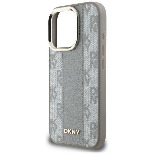 Case DKNY Checkered Pattern Magsafe for iPhone 16 Pro Max beige - imagine 6