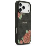 Case Guess 4G Flowers Print MagSafe for iPhone 17 Pro black - imagine 4