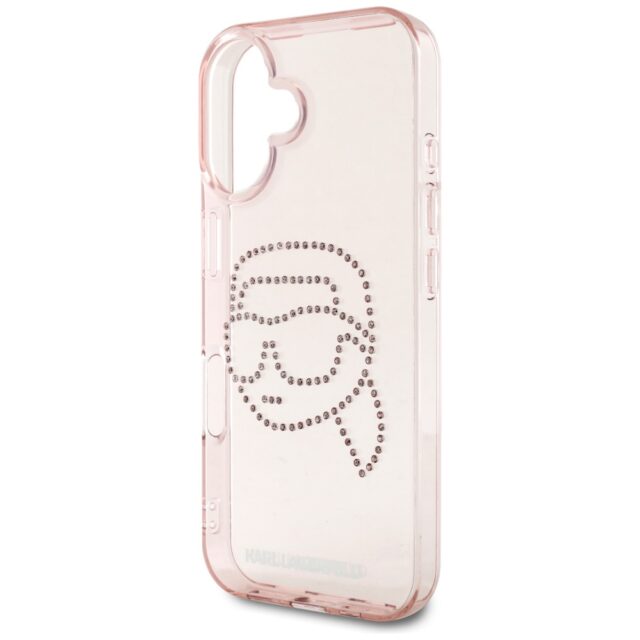 Case Karl Lagerfeld IML Rhinestones Karl Head for iPhone 16 pink - imagine 6
