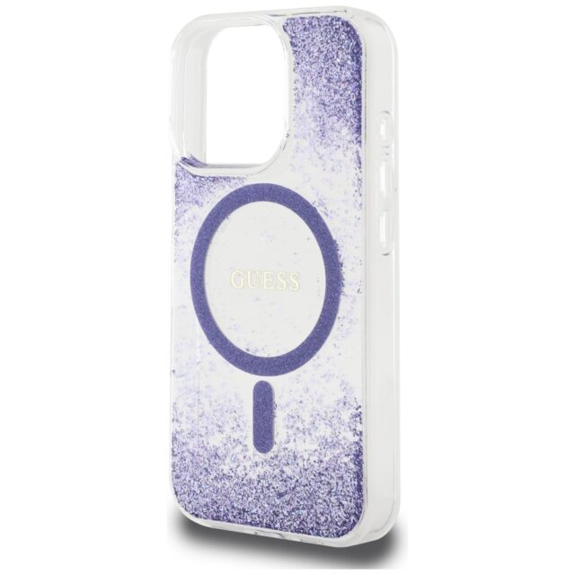 Guess HC Resin Bottom Glitter Case for iPhone 16 Pro MagSafe Purple - imagine 6