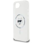 Case Karl Lagerfeld IML Metal Choupette Head MagSafe for iPhone 16e white - imagine 6