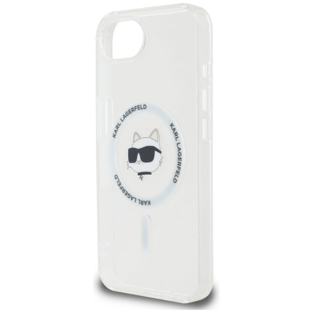 Case Karl Lagerfeld IML Metal Choupette Head MagSafe for iPhone 16e white - imagine 6