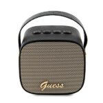Guess Speaker Bluetooth GUWSB2P4SMK Speaker mini black 4G Leather Script Logo with Strap