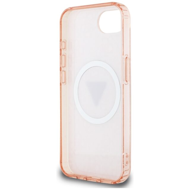 Case Guess IML Metal Glitter 4G Circle Triangle MagSafe for iPhone 16e pink - imagine 7