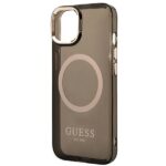 Guess GUHMP14MHTCMK iPhone 14 Plus / 15 Plus 6.7" black hard case Gold Outline Translucent Mag - imagine 6