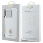 Guess GUHCP16LM4DGPH iPhone 16 Pro 6.3" white hardcase Silicone Logo Strass 4G - imagine 8