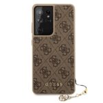 Guess GUHCS21LGF4GBR S21 Ultra G998 brown hardcase 4G Charms Collection - imagine 3