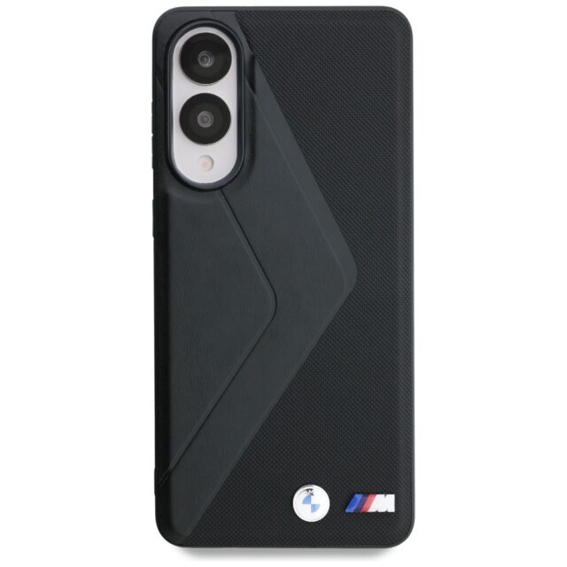 Case BMW Leather Oversized Stripes MagSafe for Samsung Galaxy S25 Edge black - imagine 3