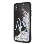 Karl Lagerfeld KLHCI65KSIGMU iPhone Xs Max black hard case Signature Liquid Glitter Sequins - imagine 2