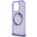 Guess GUHMP16XHFWFCU iPhone 16 Pro Max 6.9" purple hardcase IML Flowers Wreath MagSafe - imagine 6