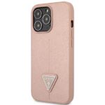 Guess GUHCP14LPSATLP iPhone 14 Pro 6,1" pink hardcase SaffianoTriangle Logo - imagine 2